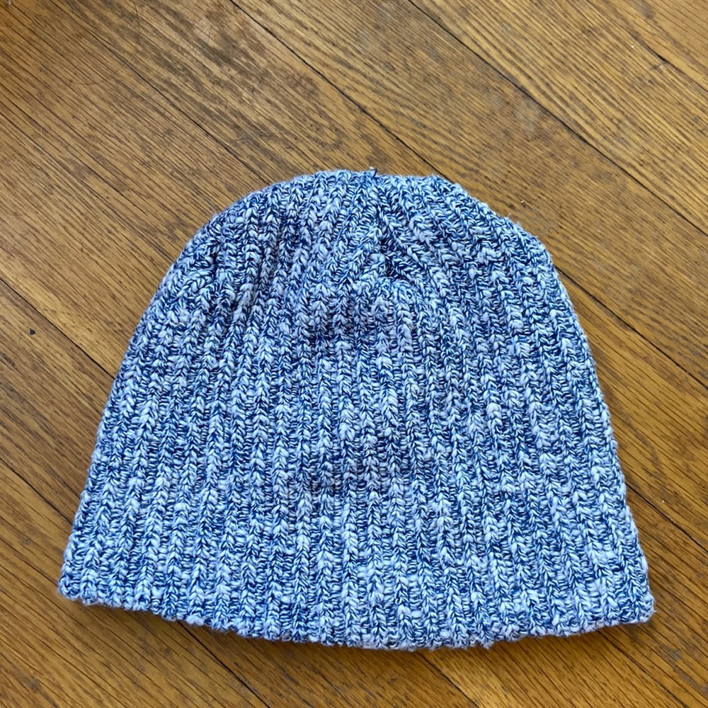 Blue/white knit American Apparel beanie